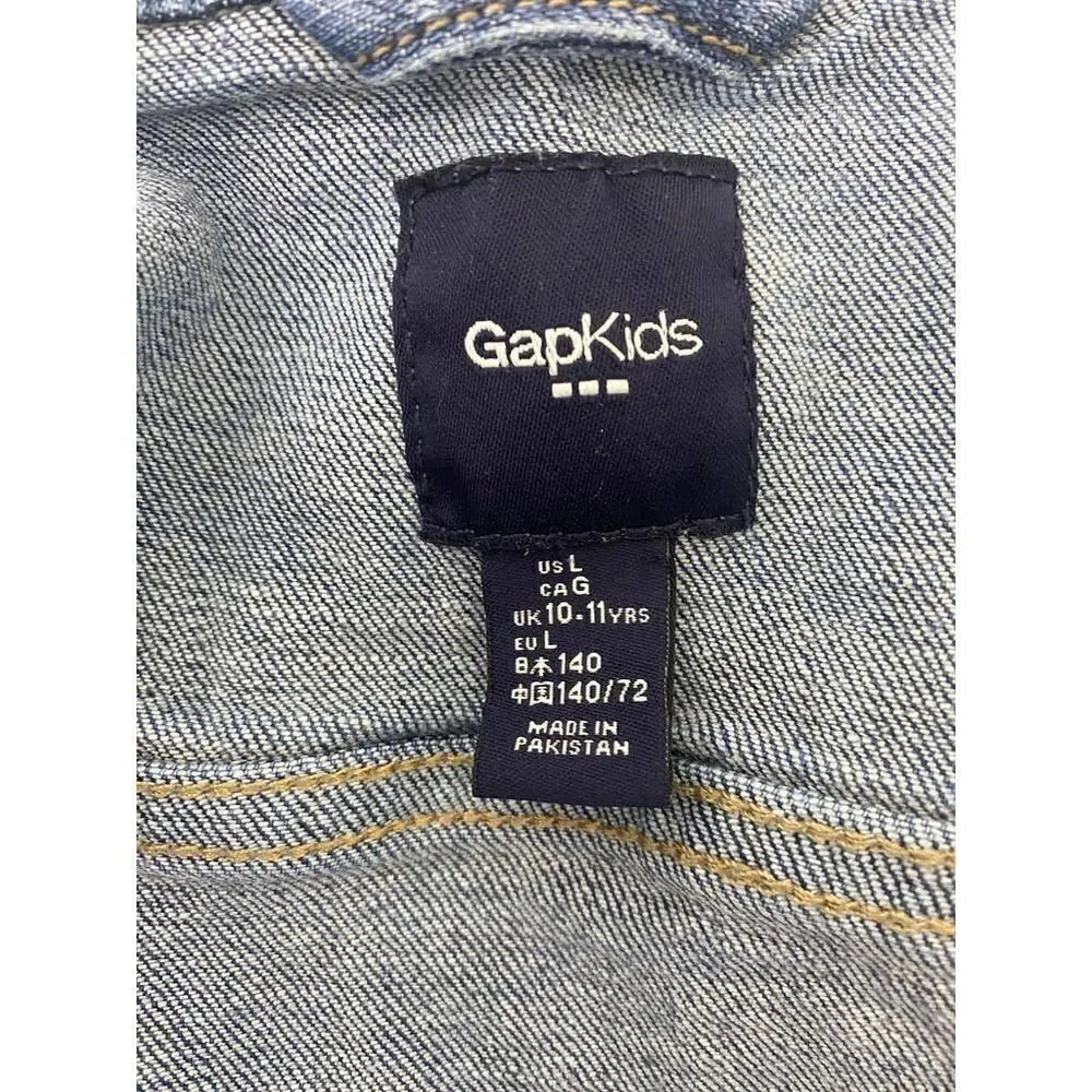 GAP Kids Jean Jacket Blue Distressed - Large